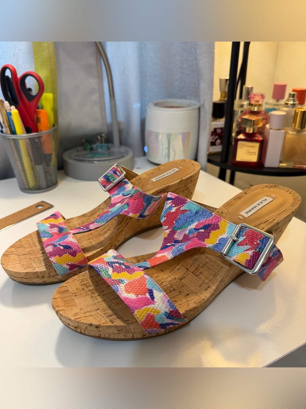 Alex Marie Cork Wedge Sandals